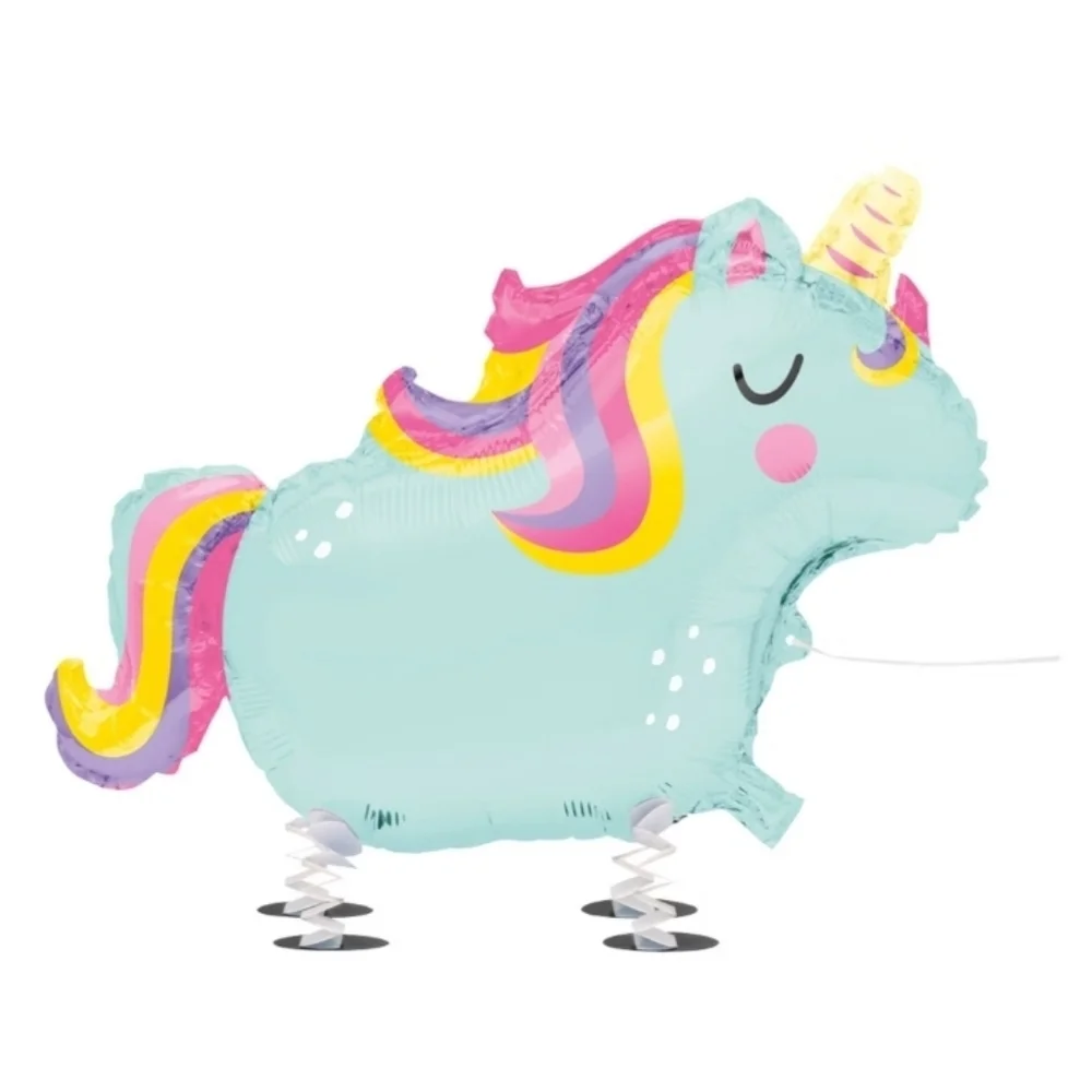 321 Party! Unicorn Walking Foil Balloon Blue